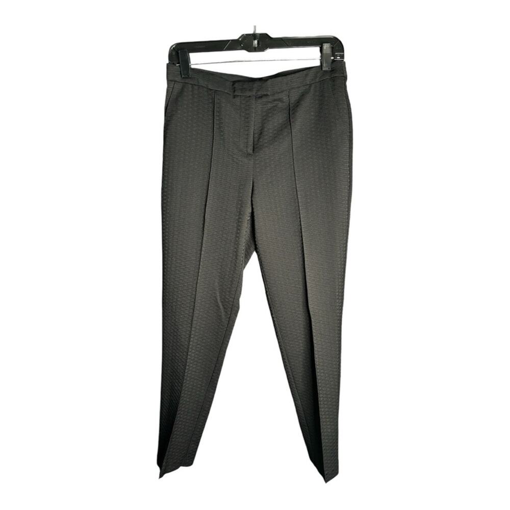 TopShop Black Mid Rise Ankle Length Textured Pants Size 6